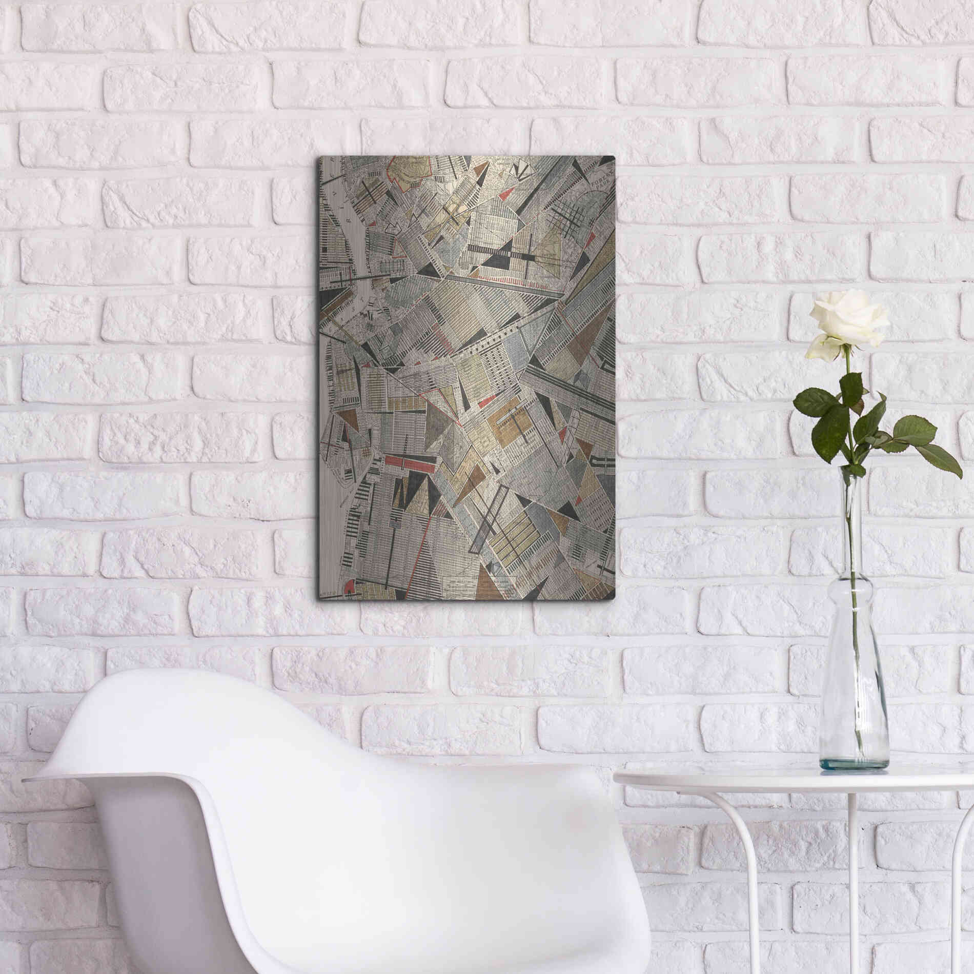 Luxe Metal Art 'Modern Map of Brooklyn' by Nikki Galapon Metal Wall Art,16x24