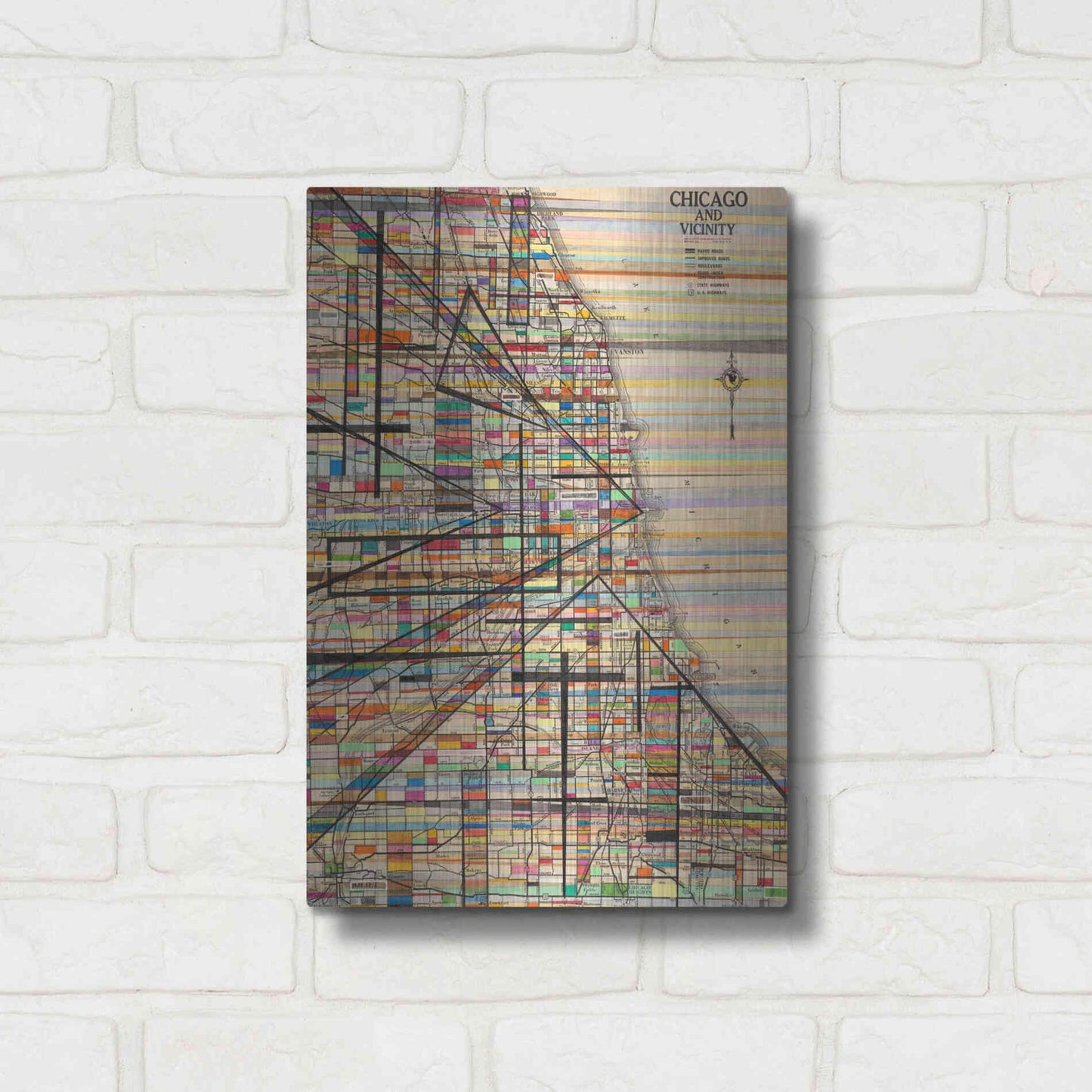 Luxe Metal Art 'Modern Map of Chicago' by Nikki Galapon Metal Wall Art,12x16