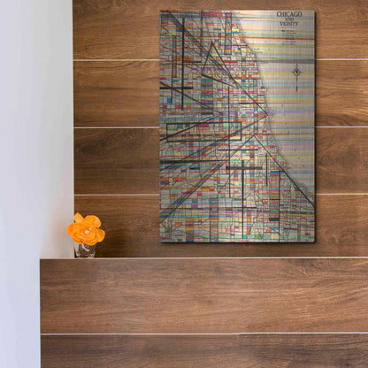 Luxe Metal Art 'Modern Map of Chicago' by Nikki Galapon Metal Wall Art,12x16