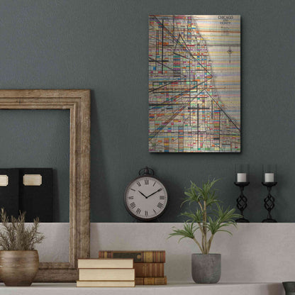Luxe Metal Art 'Modern Map of Chicago' by Nikki Galapon Metal Wall Art,12x16
