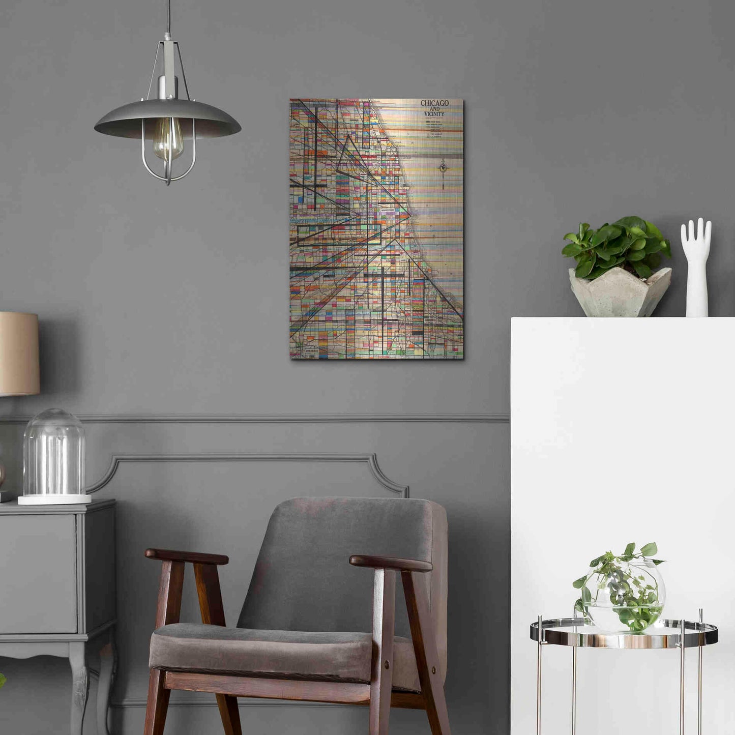 Luxe Metal Art 'Modern Map of Chicago' by Nikki Galapon Metal Wall Art,16x24