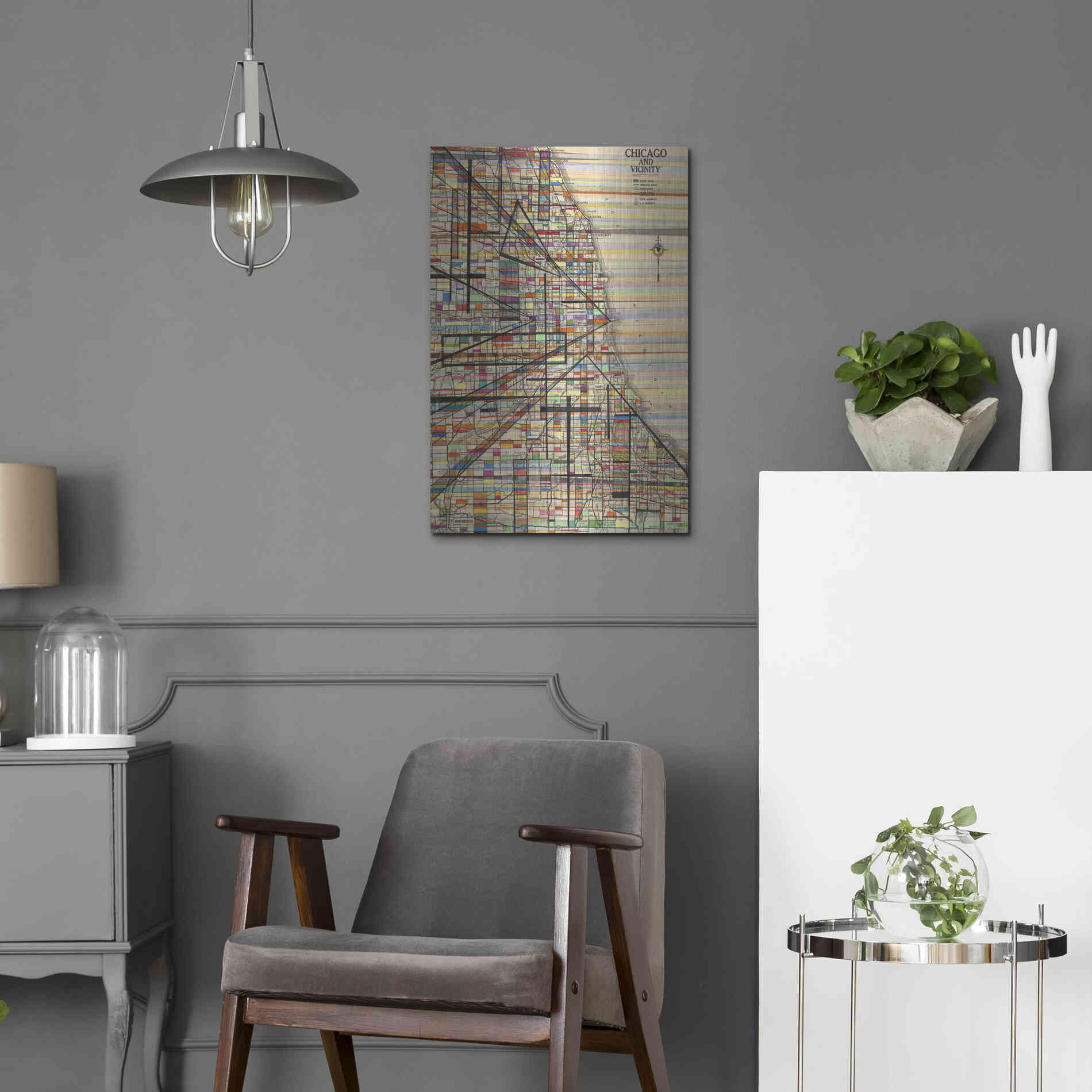 Luxe Metal Art 'Modern Map of Chicago' by Nikki Galapon Metal Wall Art,16x24