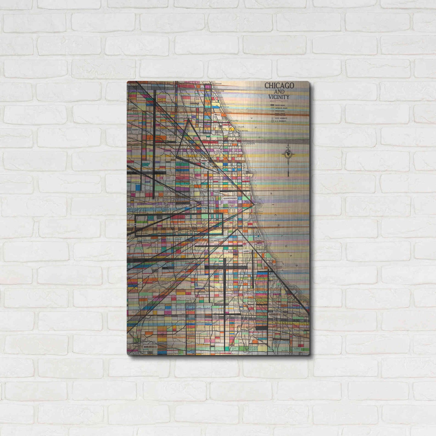 Luxe Metal Art 'Modern Map of Chicago' by Nikki Galapon Metal Wall Art,24x36