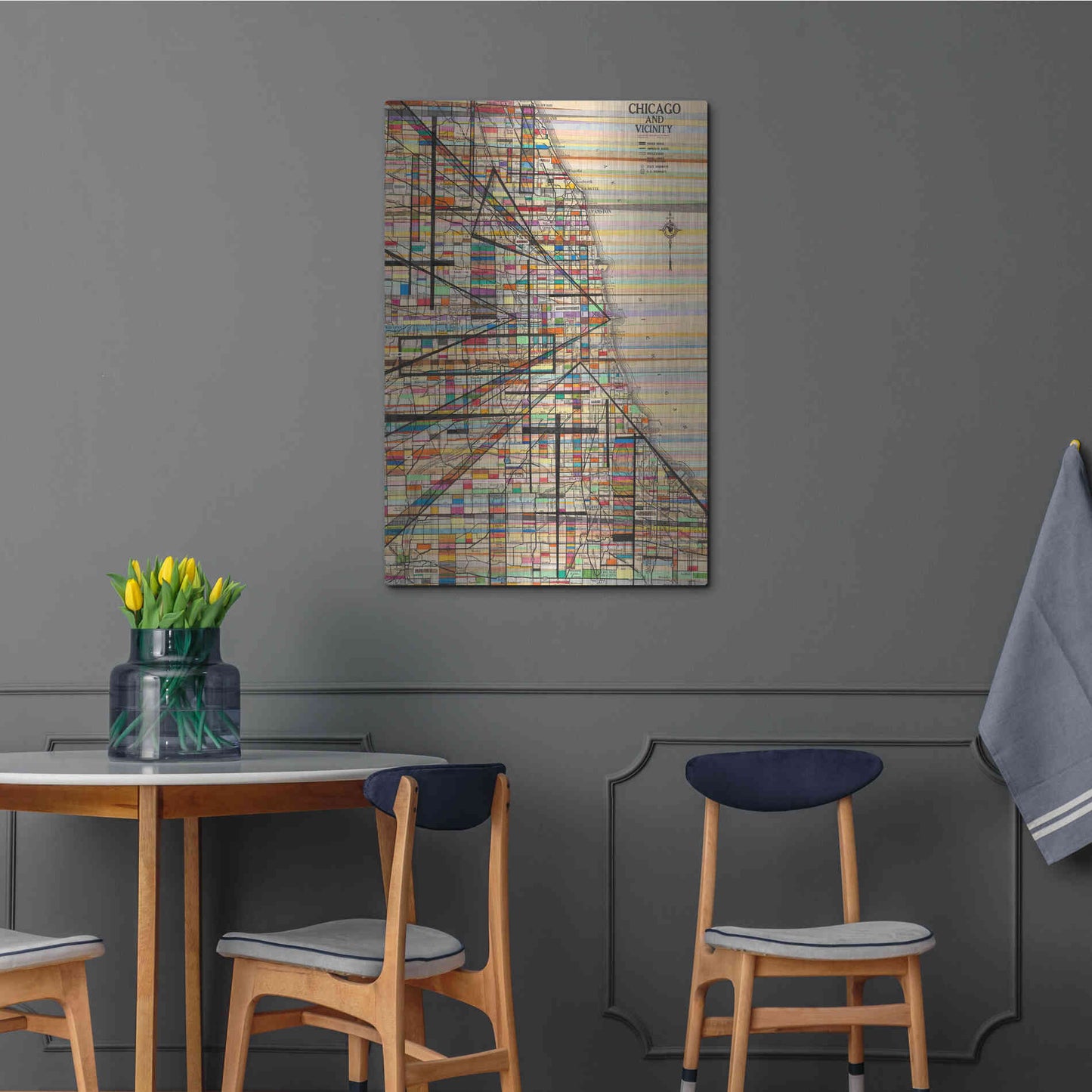 Luxe Metal Art 'Modern Map of Chicago' by Nikki Galapon Metal Wall Art,24x36