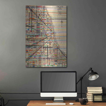 Luxe Metal Art 'Modern Map of Chicago' by Nikki Galapon Metal Wall Art,24x36