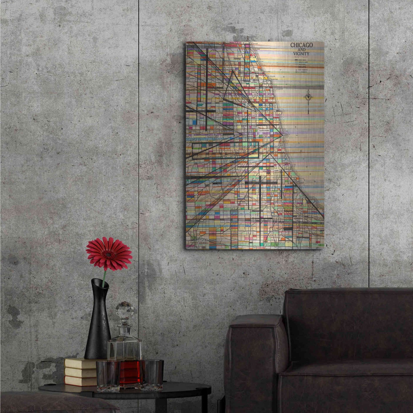 Luxe Metal Art 'Modern Map of Chicago' by Nikki Galapon Metal Wall Art,24x36