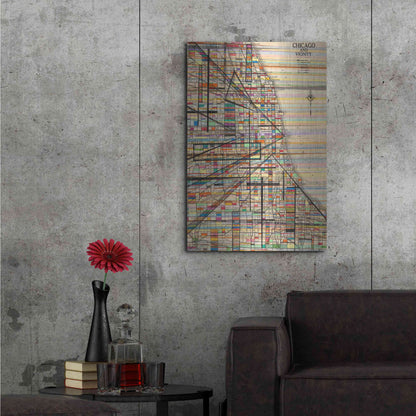 Luxe Metal Art 'Modern Map of Chicago' by Nikki Galapon Metal Wall Art,24x36