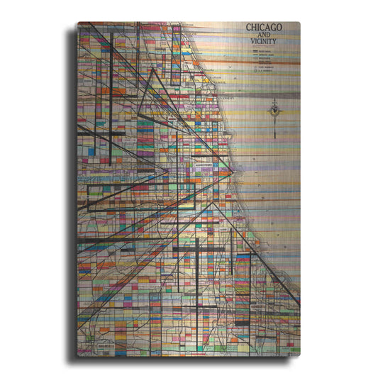 Luxe Metal Art 'Modern Map of Chicago' by Nikki Galapon Metal Wall Art