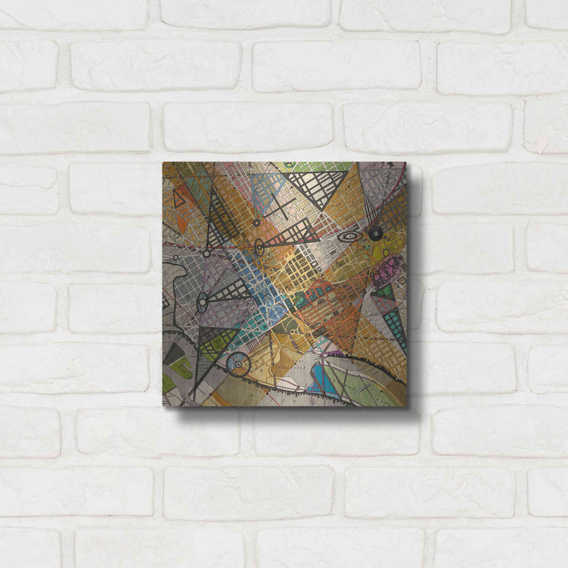 Luxe Metal Art 'Modern Map of D.C.' by Nikki Galapon Metal Wall Art,12x12