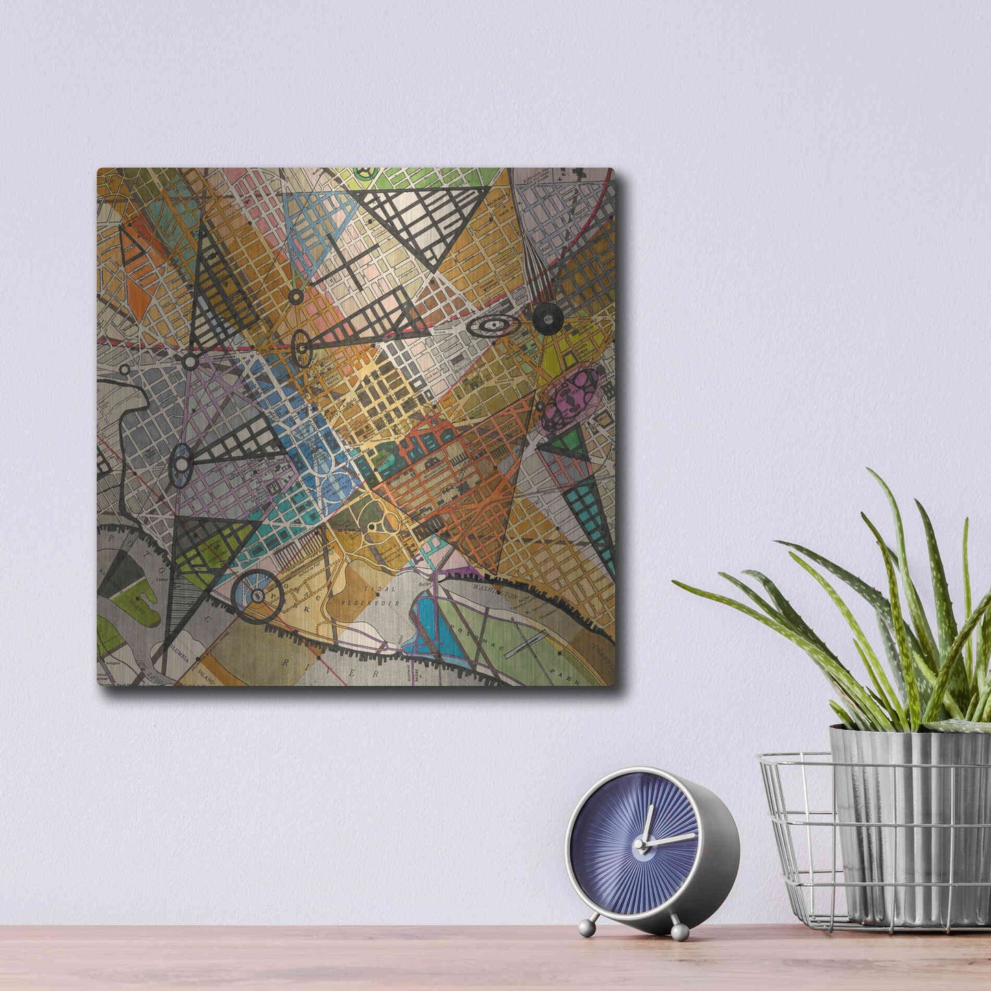 Luxe Metal Art 'Modern Map of D.C.' by Nikki Galapon Metal Wall Art,12x12