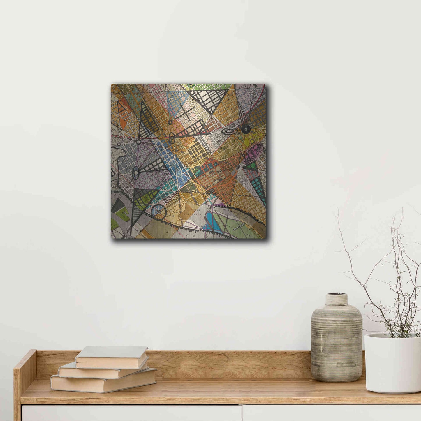 Luxe Metal Art 'Modern Map of D.C.' by Nikki Galapon Metal Wall Art,12x12