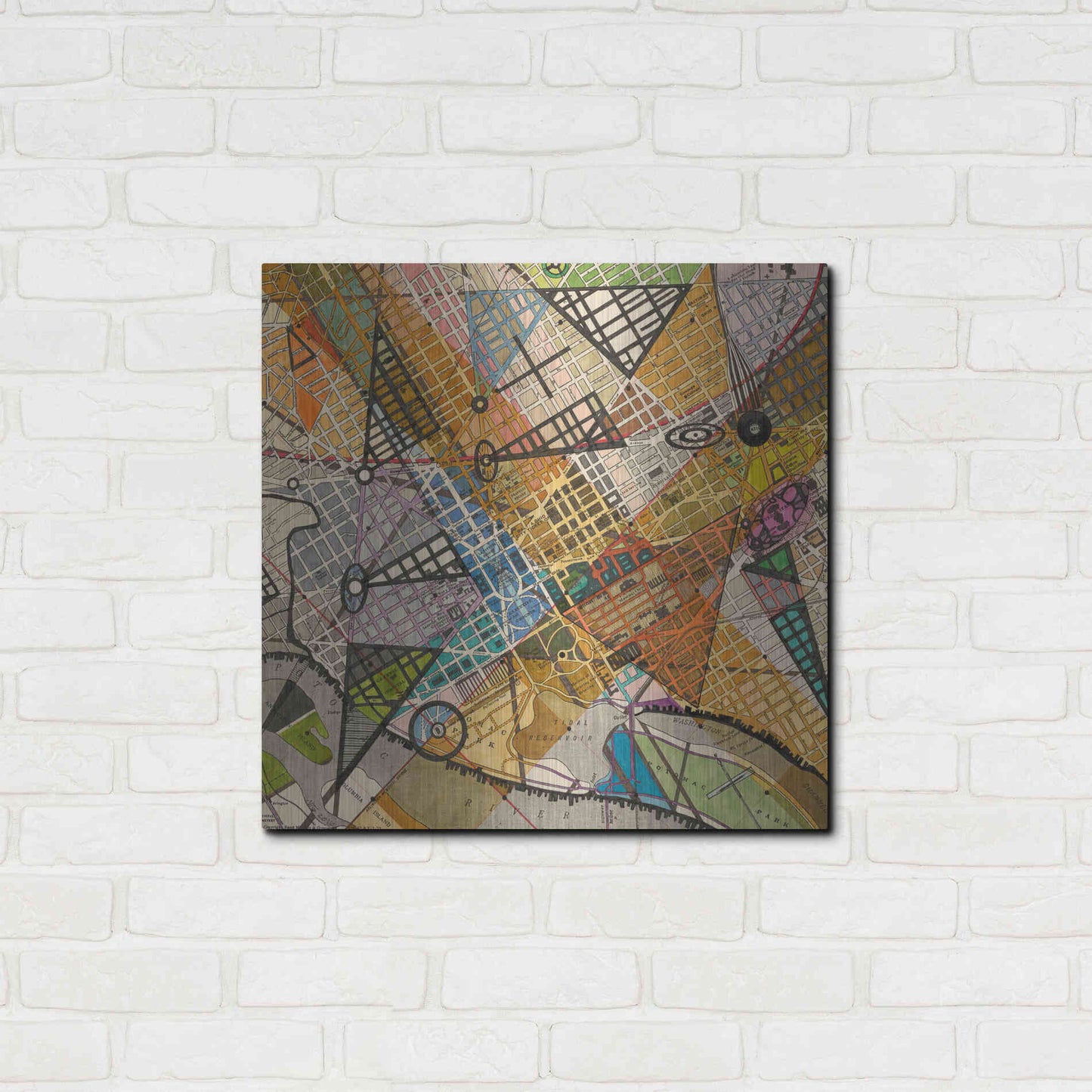 Luxe Metal Art 'Modern Map of D.C.' by Nikki Galapon Metal Wall Art,24x24