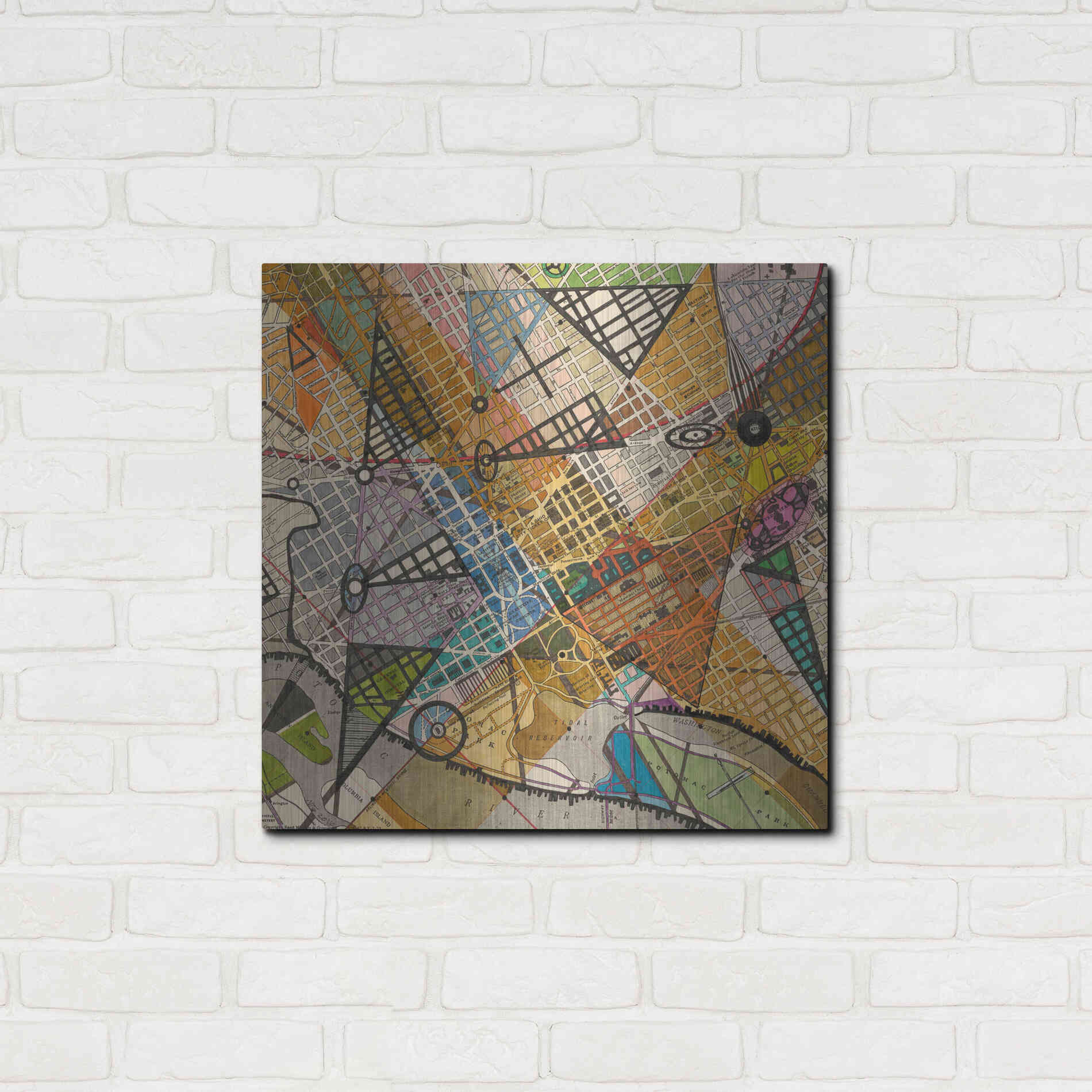 Luxe Metal Art 'Modern Map of D.C.' by Nikki Galapon Metal Wall Art,24x24
