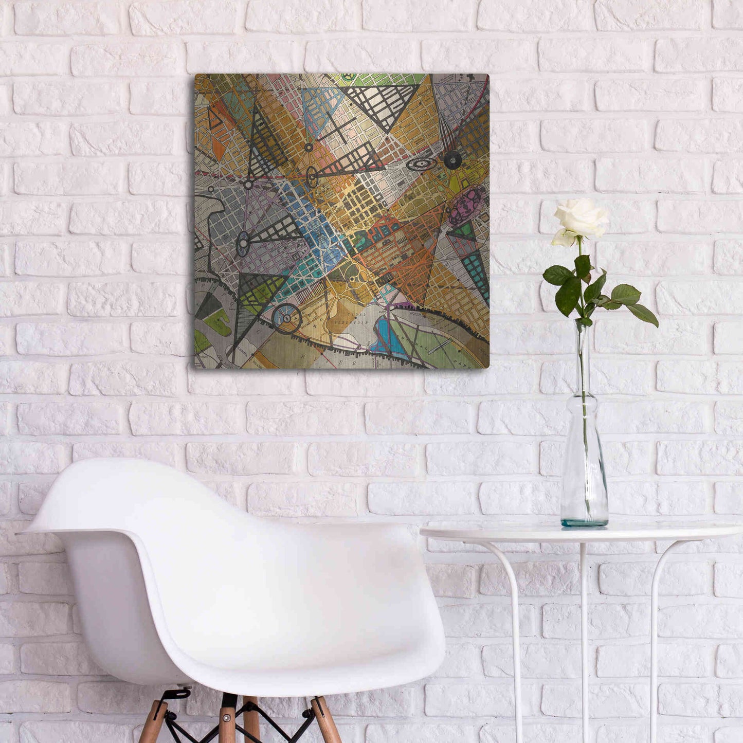 Luxe Metal Art 'Modern Map of D.C.' by Nikki Galapon Metal Wall Art,24x24