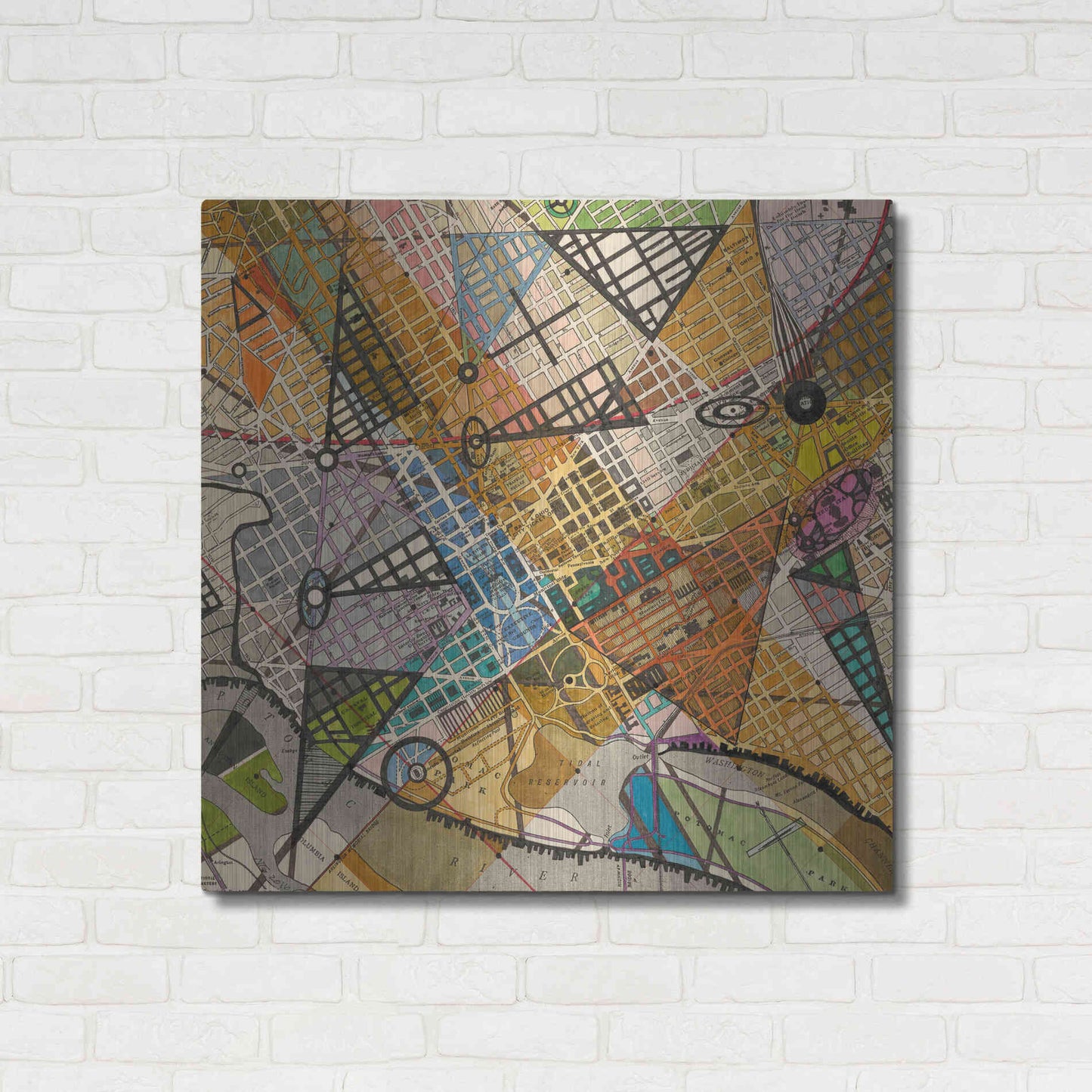 Luxe Metal Art 'Modern Map of D.C.' by Nikki Galapon Metal Wall Art,36x36