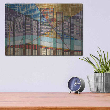 Luxe Metal Art 'Modern Map of Detroit' by Nikki Galapon Metal Wall Art,16x12