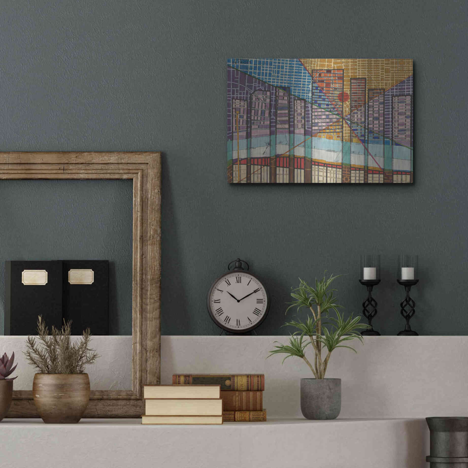 Luxe Metal Art 'Modern Map of Detroit' by Nikki Galapon Metal Wall Art,16x12