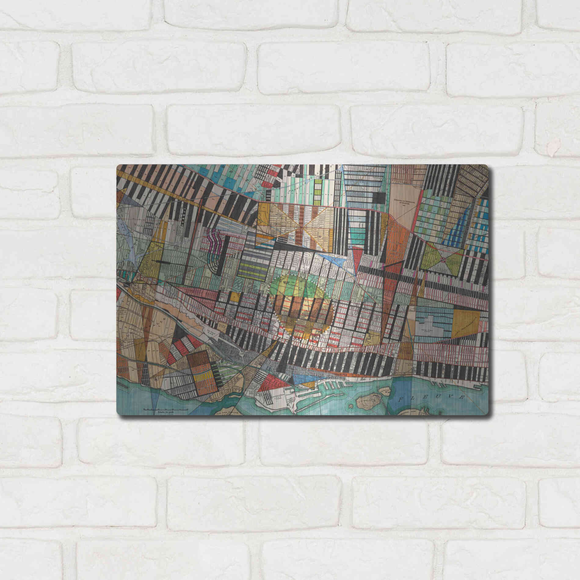 Luxe Metal Art 'Modern Map of Montreal' by Nikki Galapon Metal Wall Art,16x12