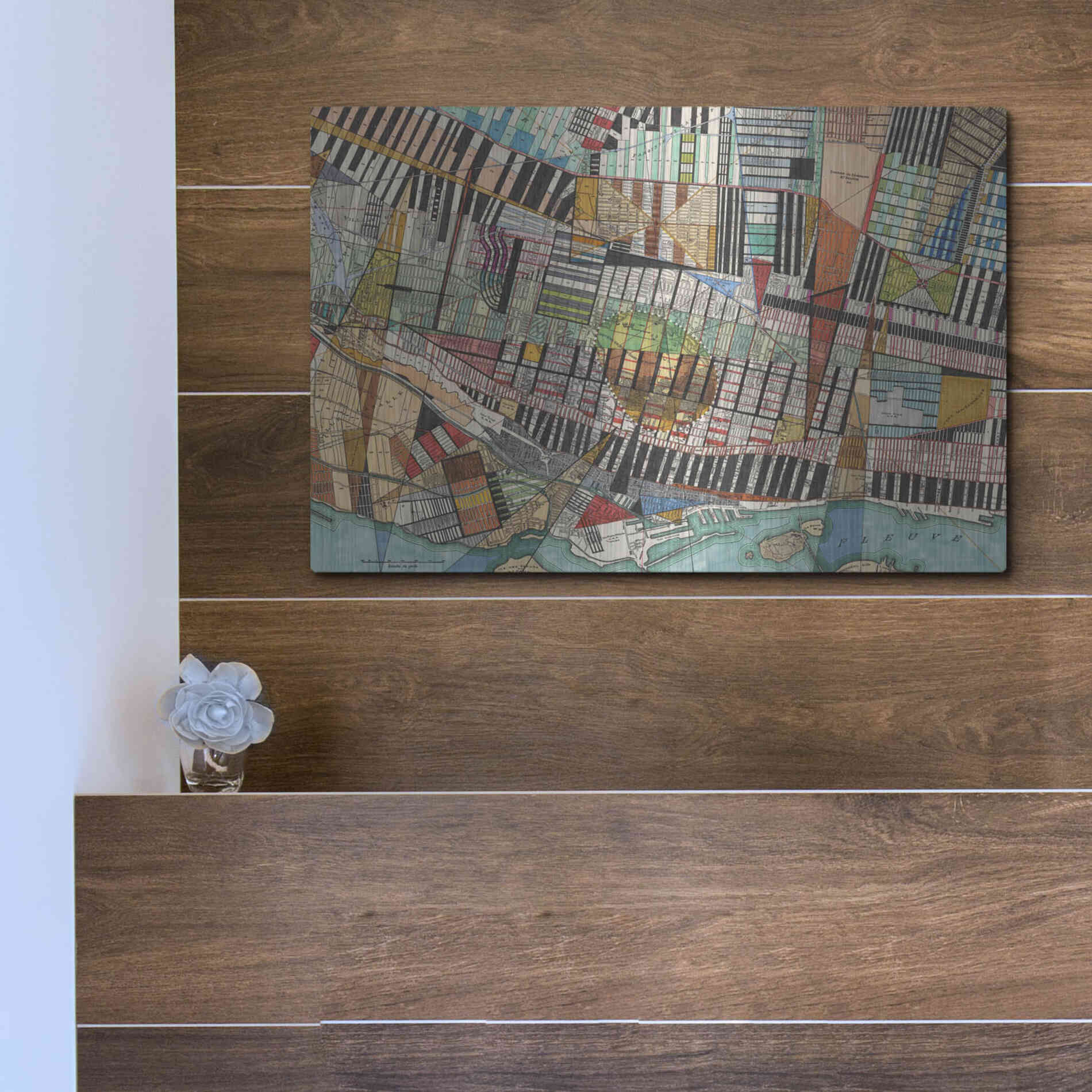 Luxe Metal Art 'Modern Map of Montreal' by Nikki Galapon Metal Wall Art,16x12