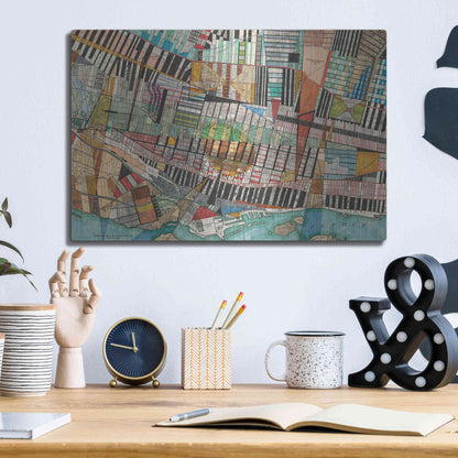Luxe Metal Art 'Modern Map of Montreal' by Nikki Galapon Metal Wall Art,16x12