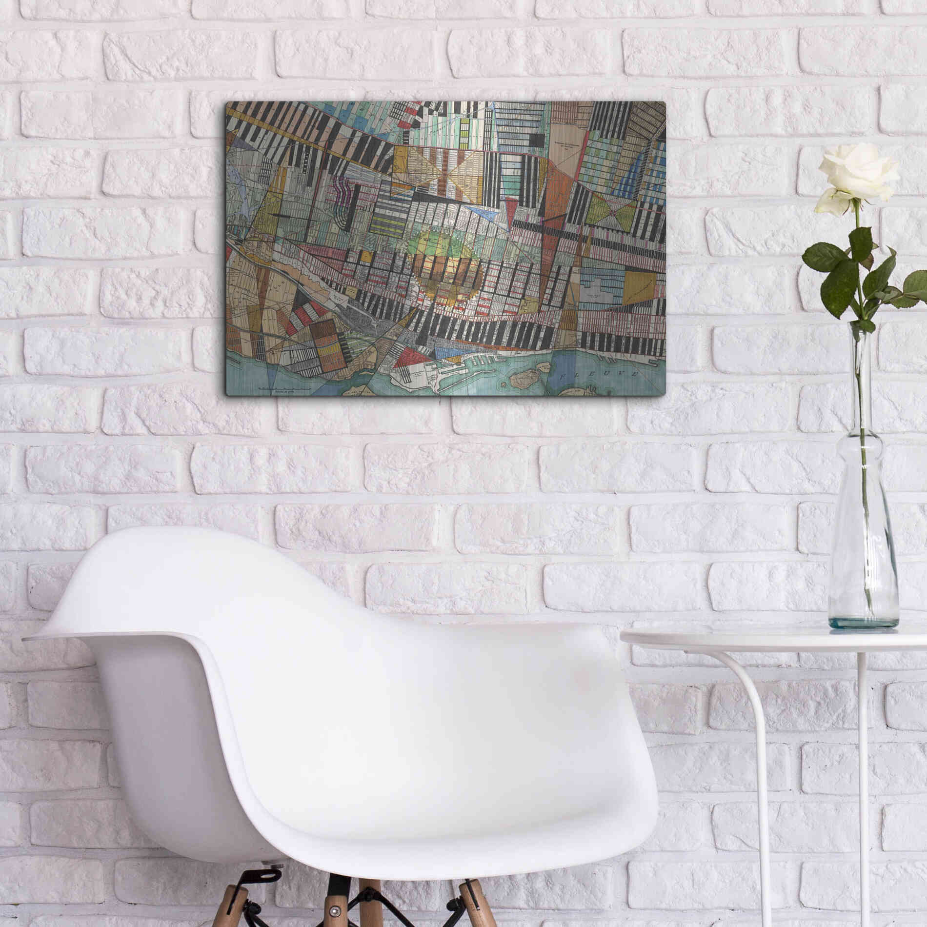 Luxe Metal Art 'Modern Map of Montreal' by Nikki Galapon Metal Wall Art,24x16