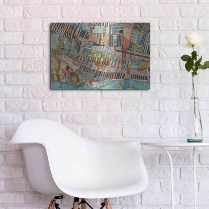 Luxe Metal Art 'Modern Map of Montreal' by Nikki Galapon Metal Wall Art,24x16