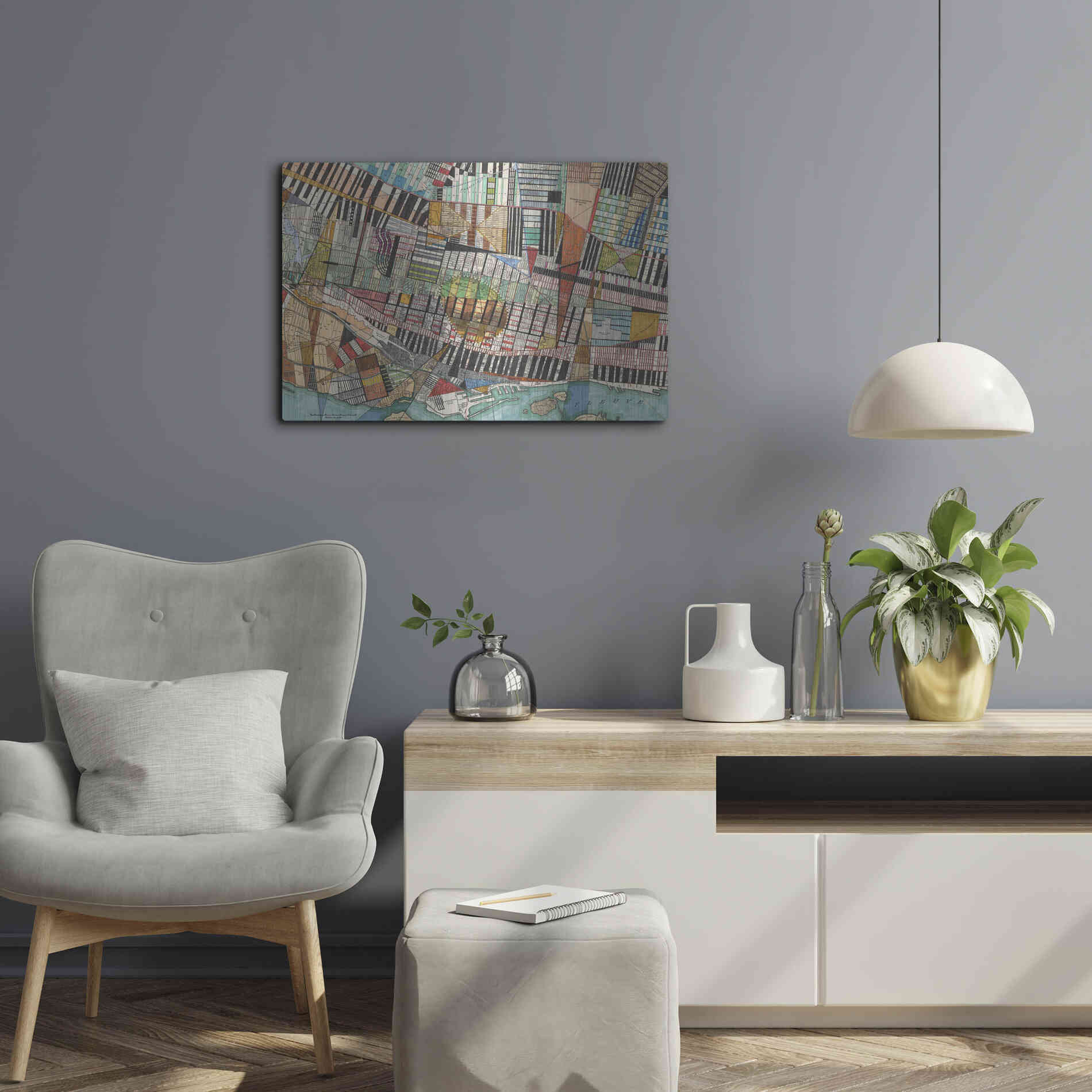 Luxe Metal Art 'Modern Map of Montreal' by Nikki Galapon Metal Wall Art,24x16