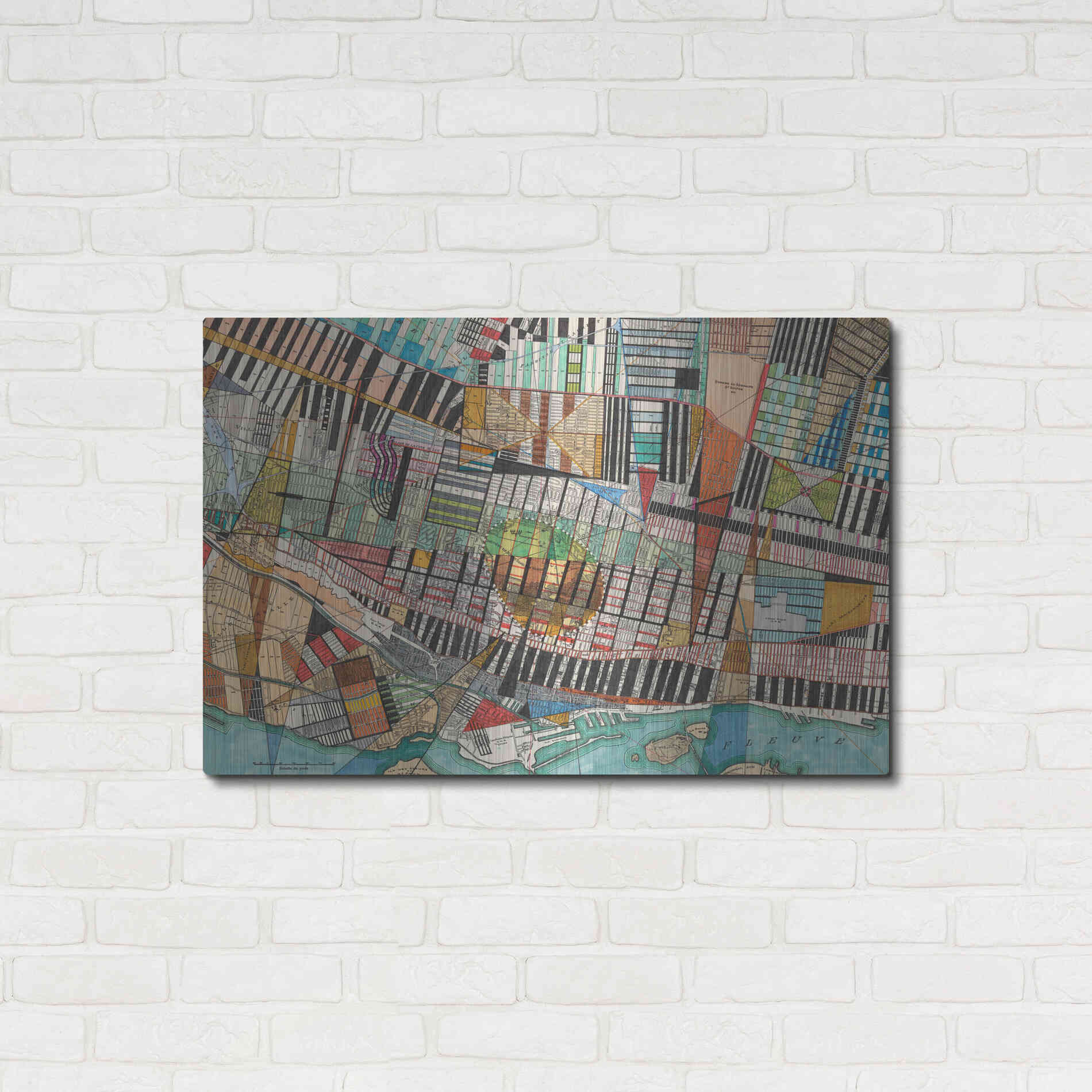 Luxe Metal Art 'Modern Map of Montreal' by Nikki Galapon Metal Wall Art,36x24