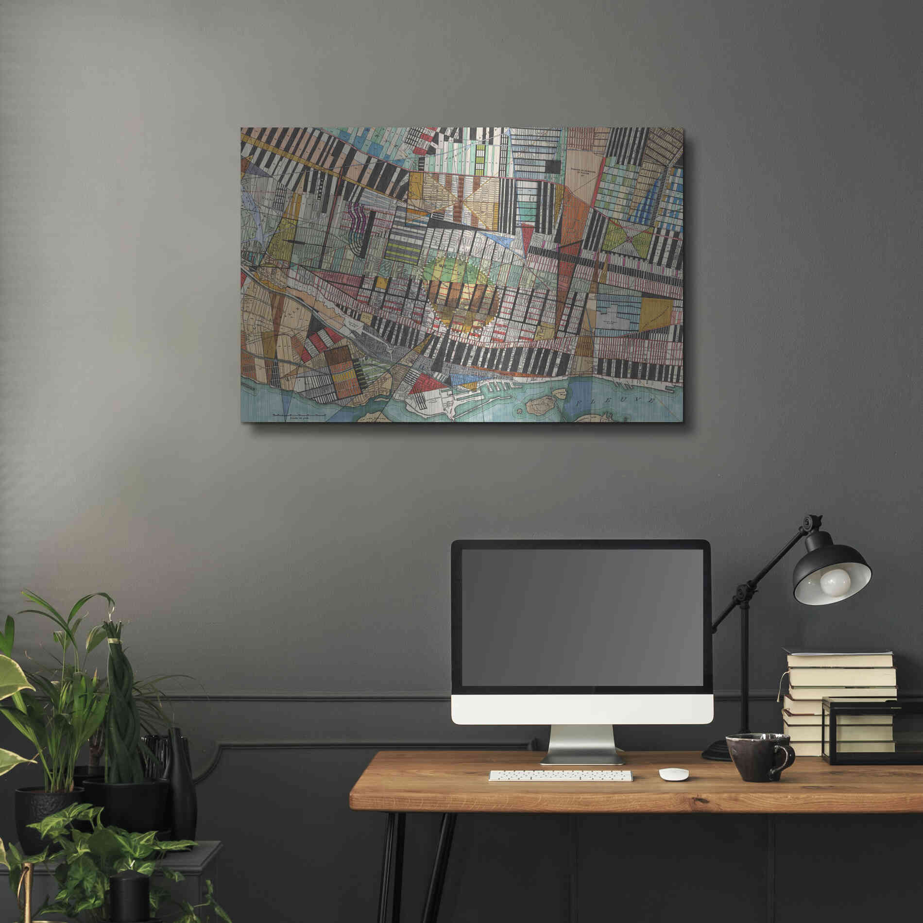 Luxe Metal Art 'Modern Map of Montreal' by Nikki Galapon Metal Wall Art,36x24