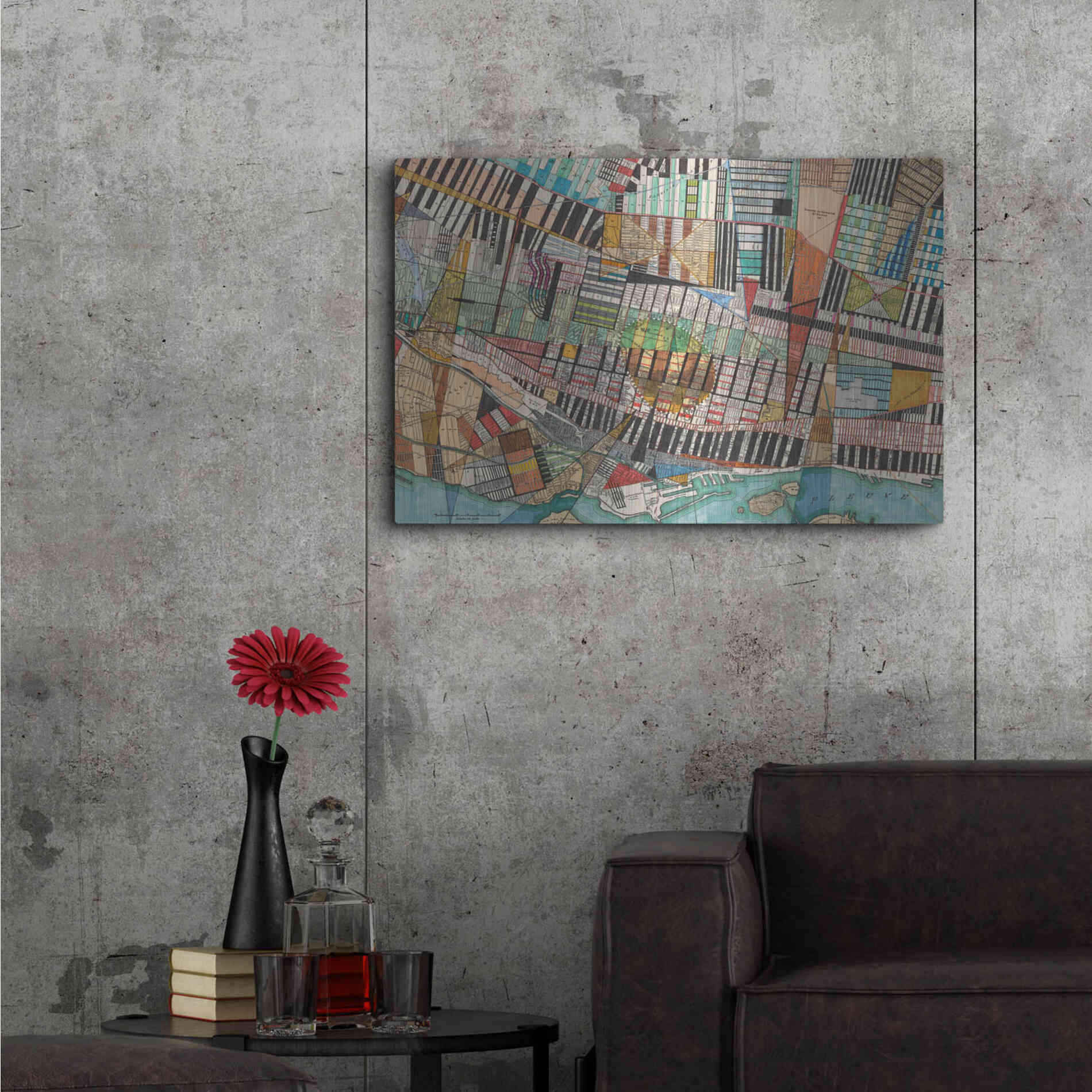 Luxe Metal Art 'Modern Map of Montreal' by Nikki Galapon Metal Wall Art,36x24