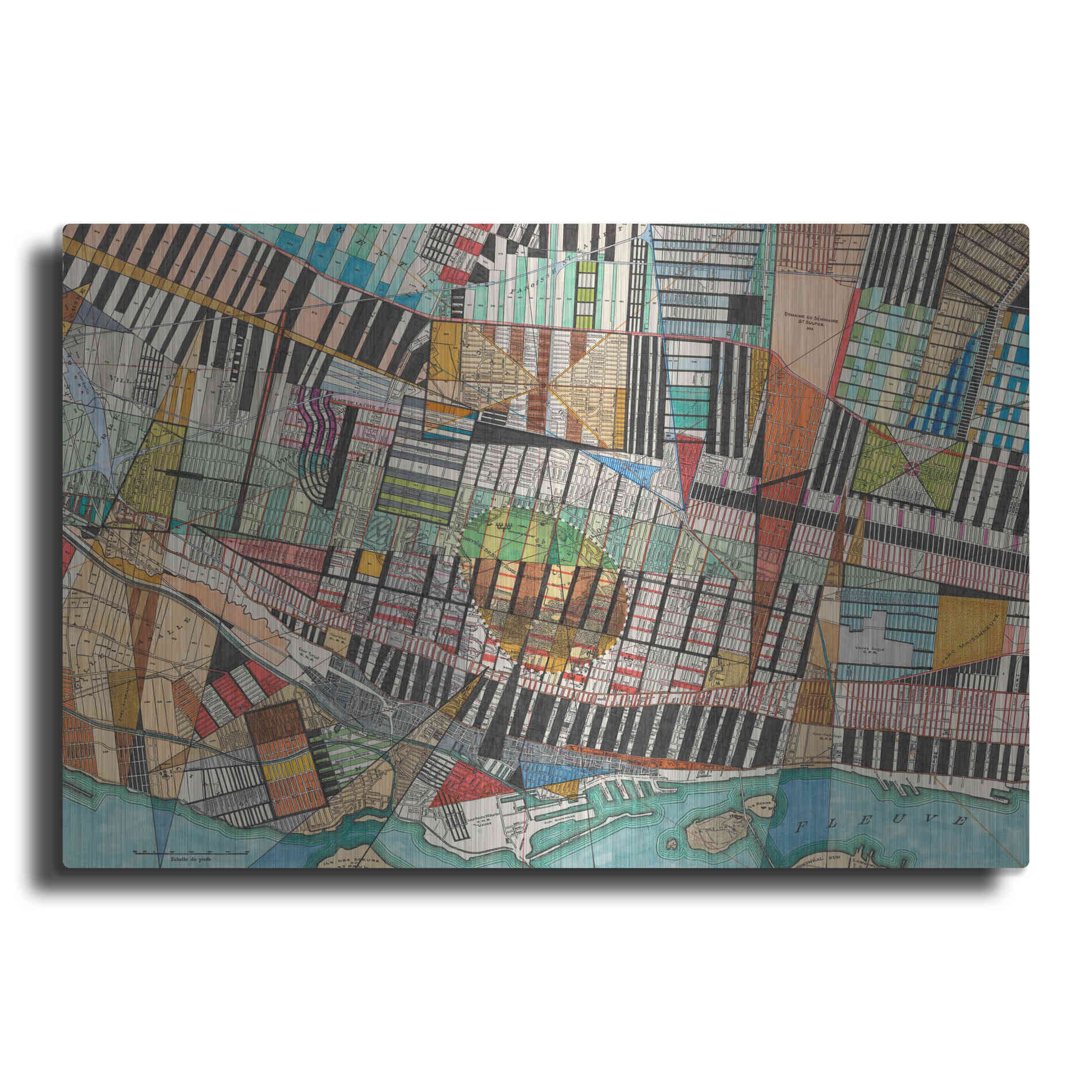 Luxe Metal Art 'Modern Map of Montreal' by Nikki Galapon Metal Wall Art