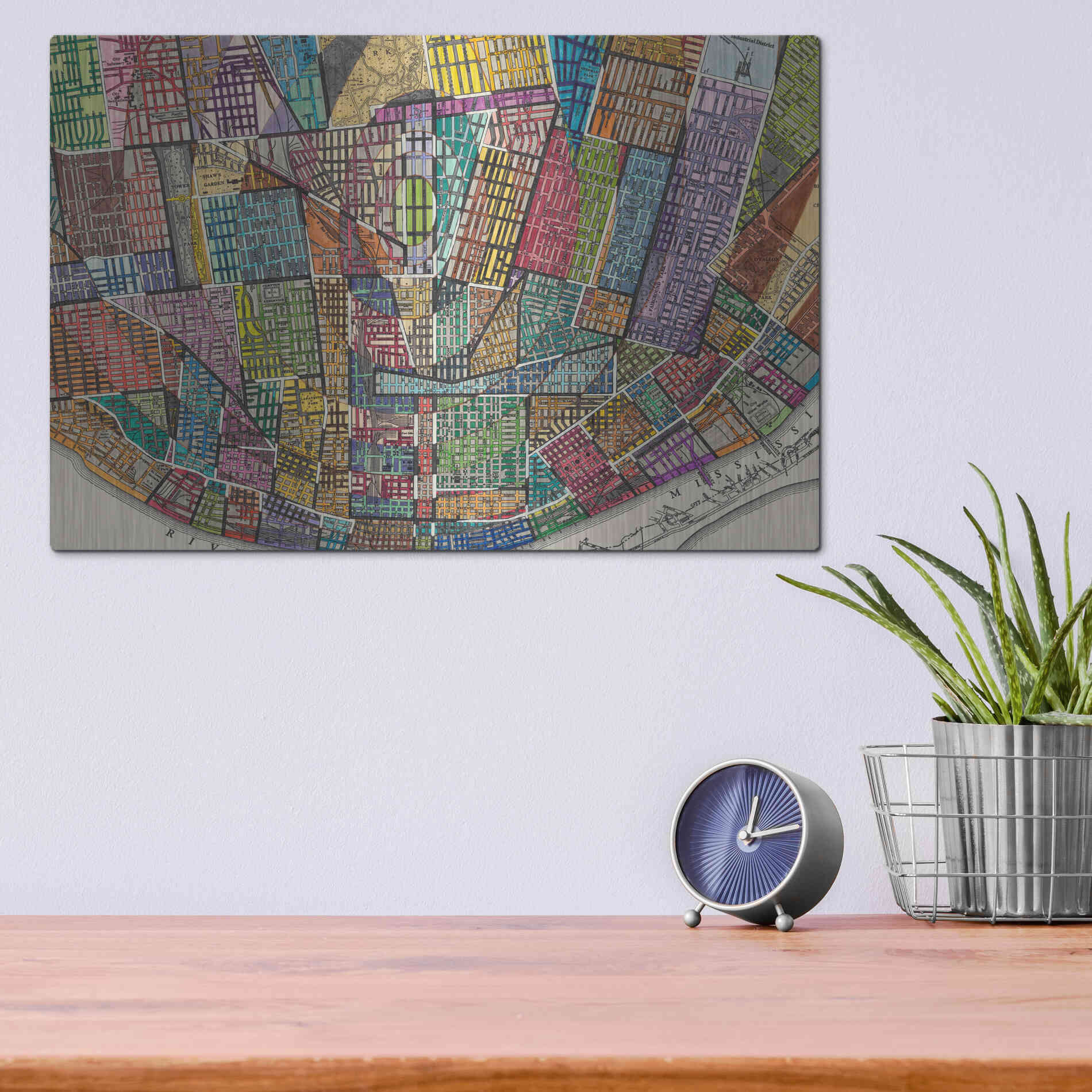 Luxe Metal Art 'Modern Map of St. Louis' by Nikki Galapon Metal Wall Art,16x12