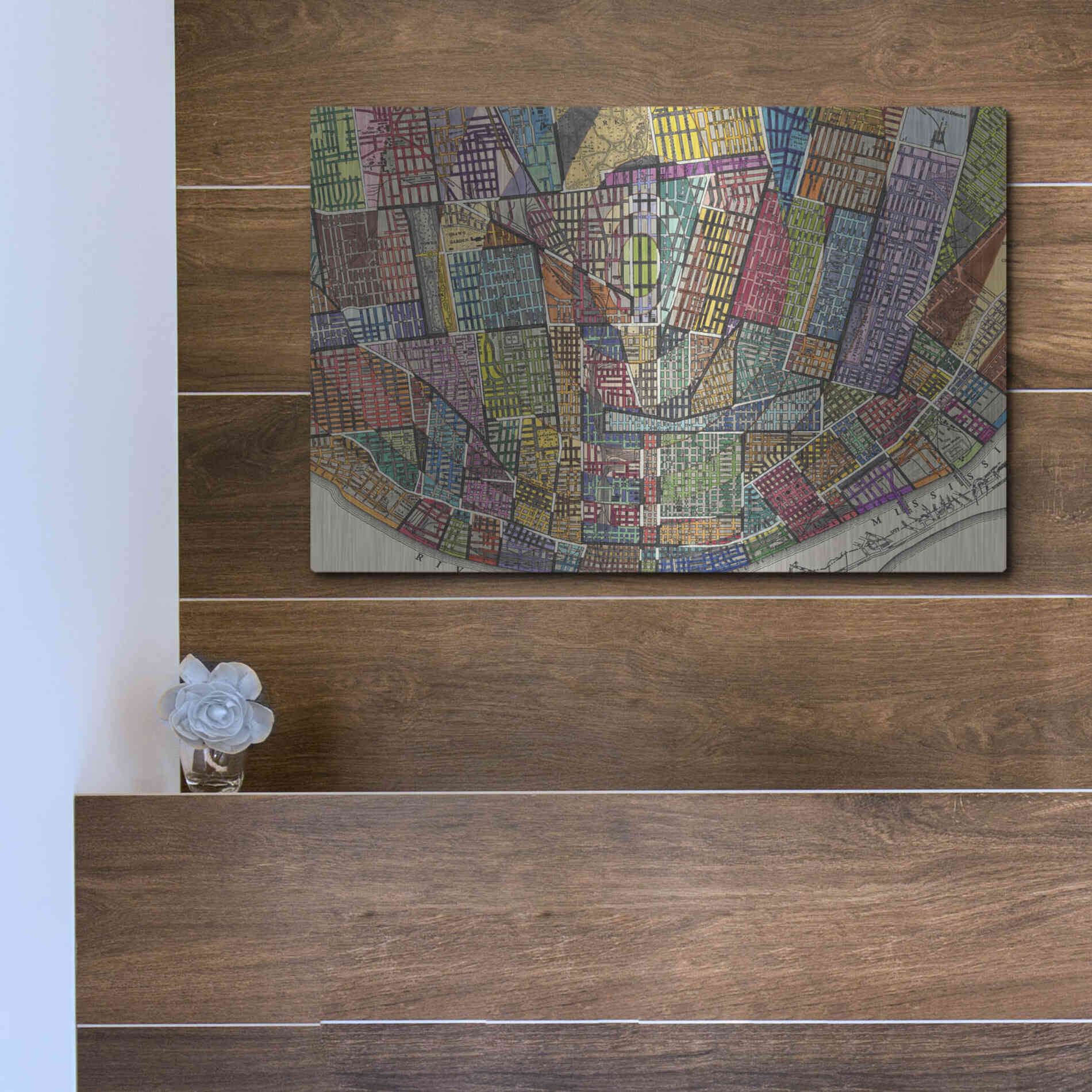 Luxe Metal Art 'Modern Map of St. Louis' by Nikki Galapon Metal Wall Art,16x12