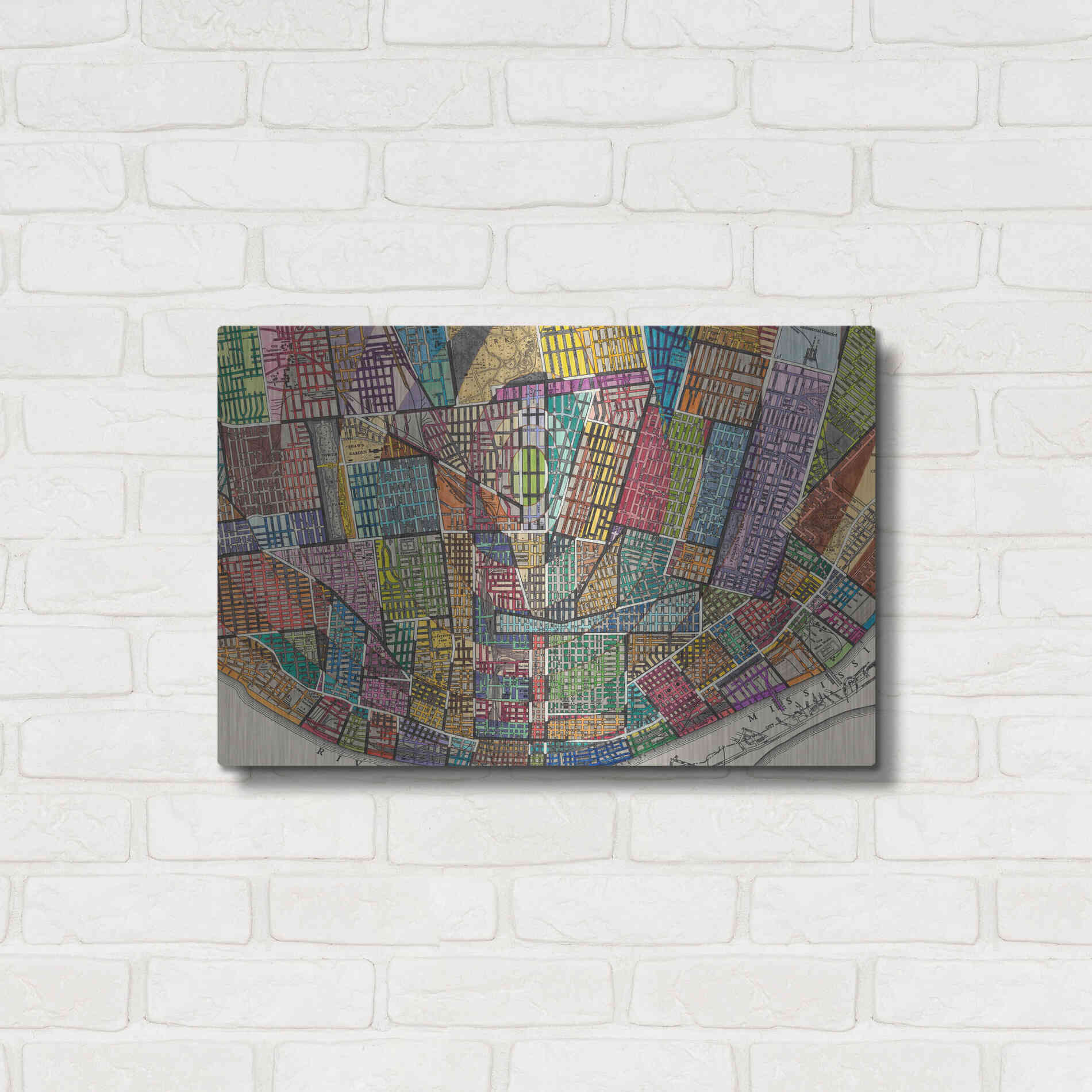 Luxe Metal Art 'Modern Map of St. Louis' by Nikki Galapon Metal Wall Art,24x16