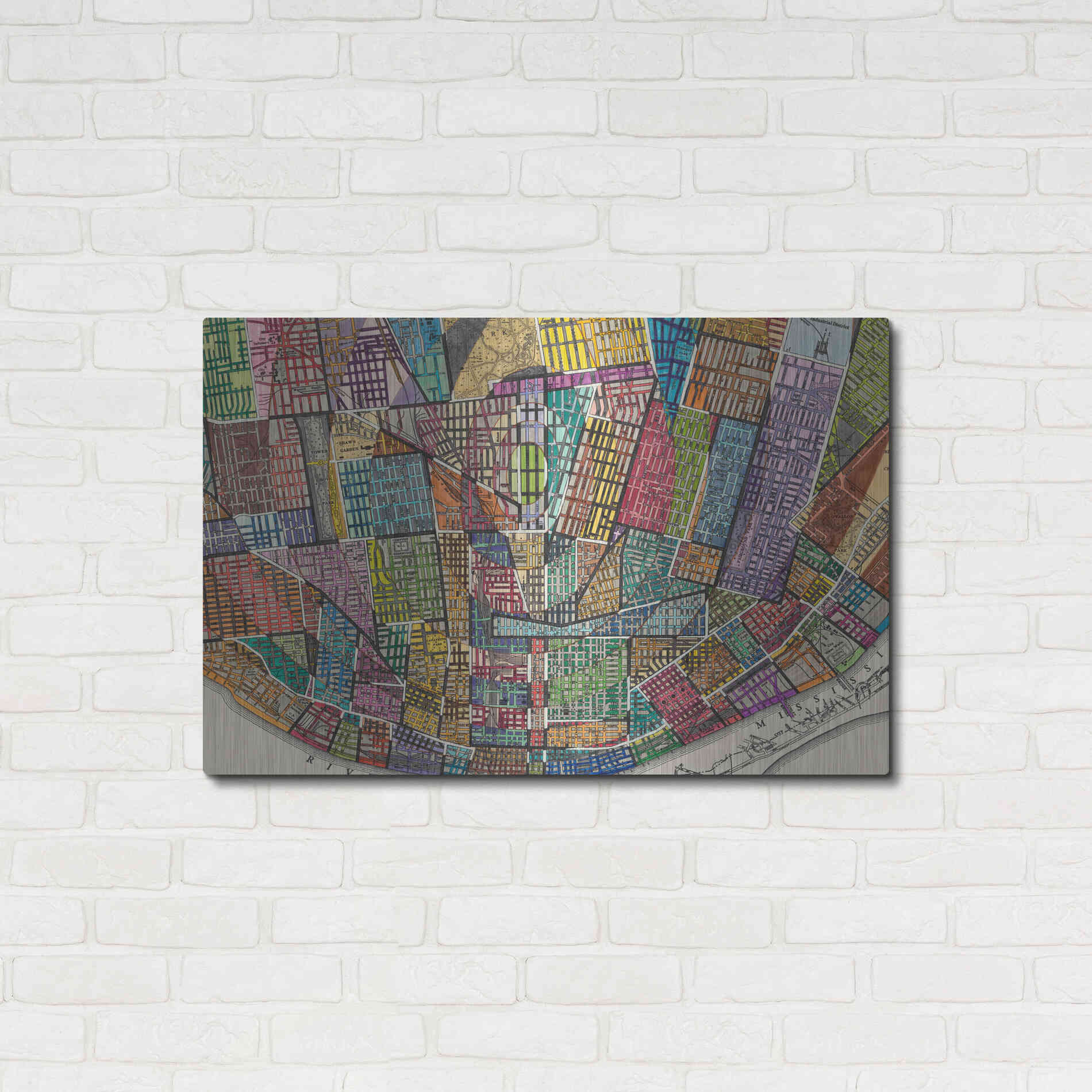 Luxe Metal Art 'Modern Map of St. Louis' by Nikki Galapon Metal Wall Art,36x24
