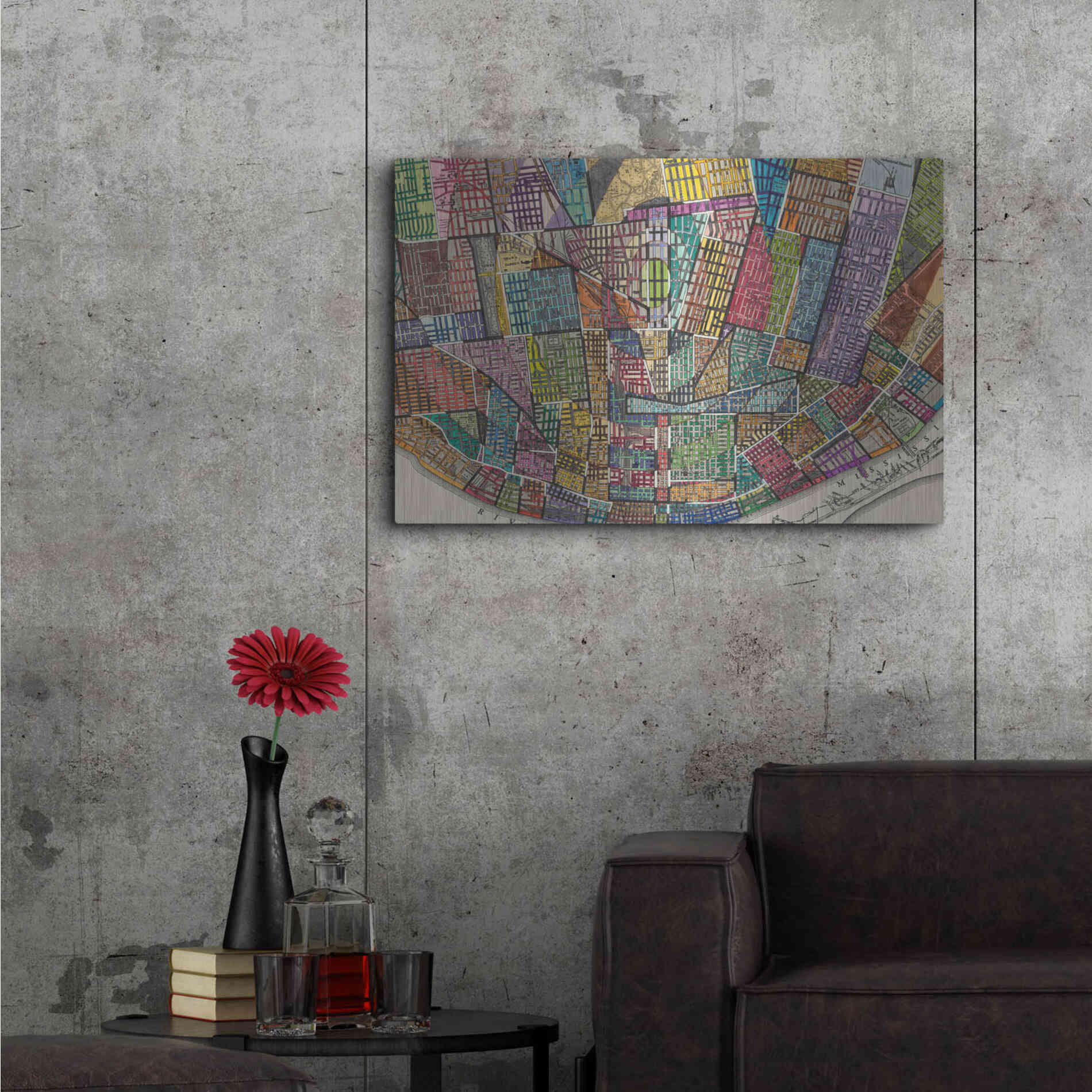 Luxe Metal Art 'Modern Map of St. Louis' by Nikki Galapon Metal Wall Art,36x24