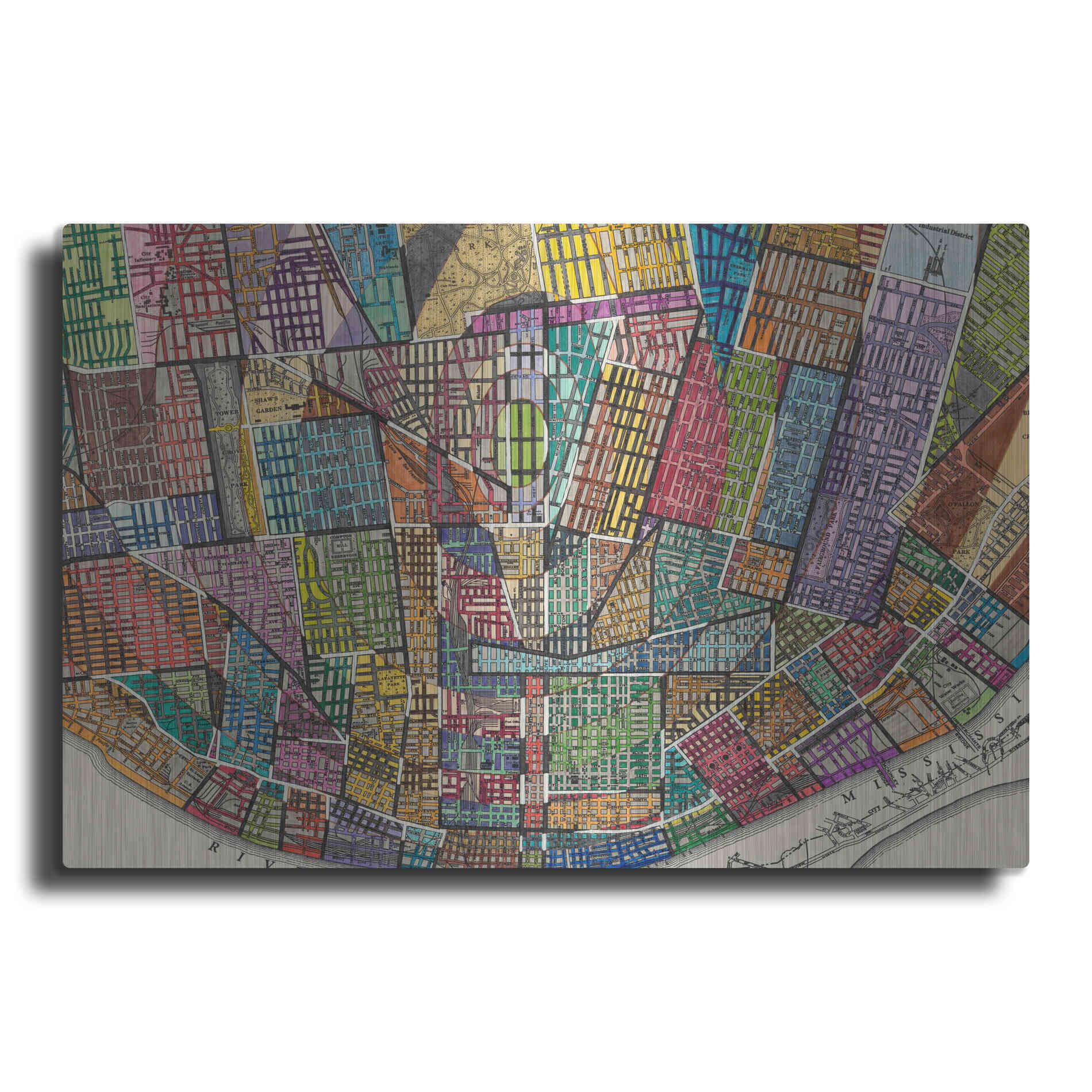 Luxe Metal Art 'Modern Map of St. Louis' by Nikki Galapon Metal Wall Art
