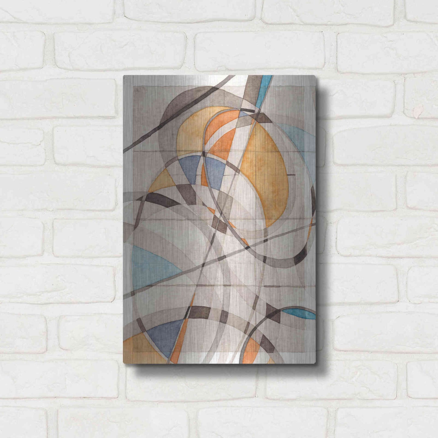 Luxe Metal Art 'Ovals & Lines I' by Nikki Galapon Metal Wall Art,12x16