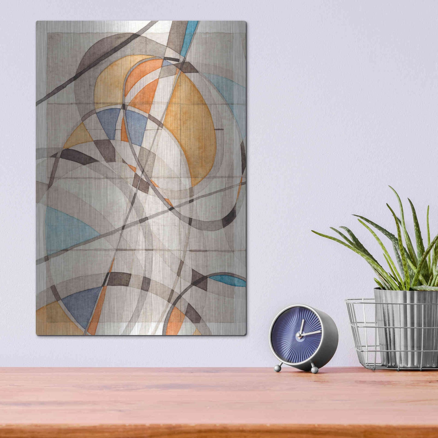 Luxe Metal Art 'Ovals & Lines I' by Nikki Galapon Metal Wall Art,12x16