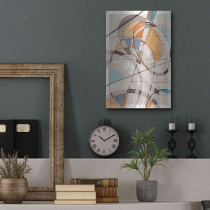Luxe Metal Art 'Ovals & Lines I' by Nikki Galapon Metal Wall Art,12x16
