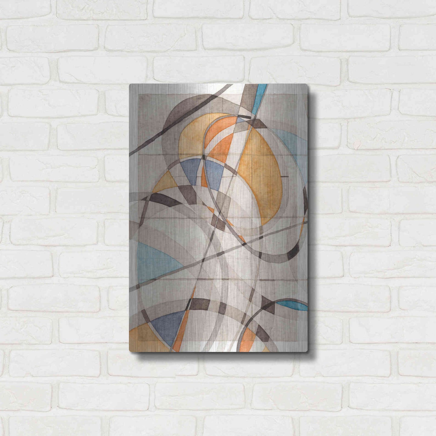 Luxe Metal Art 'Ovals & Lines I' by Nikki Galapon Metal Wall Art,16x24
