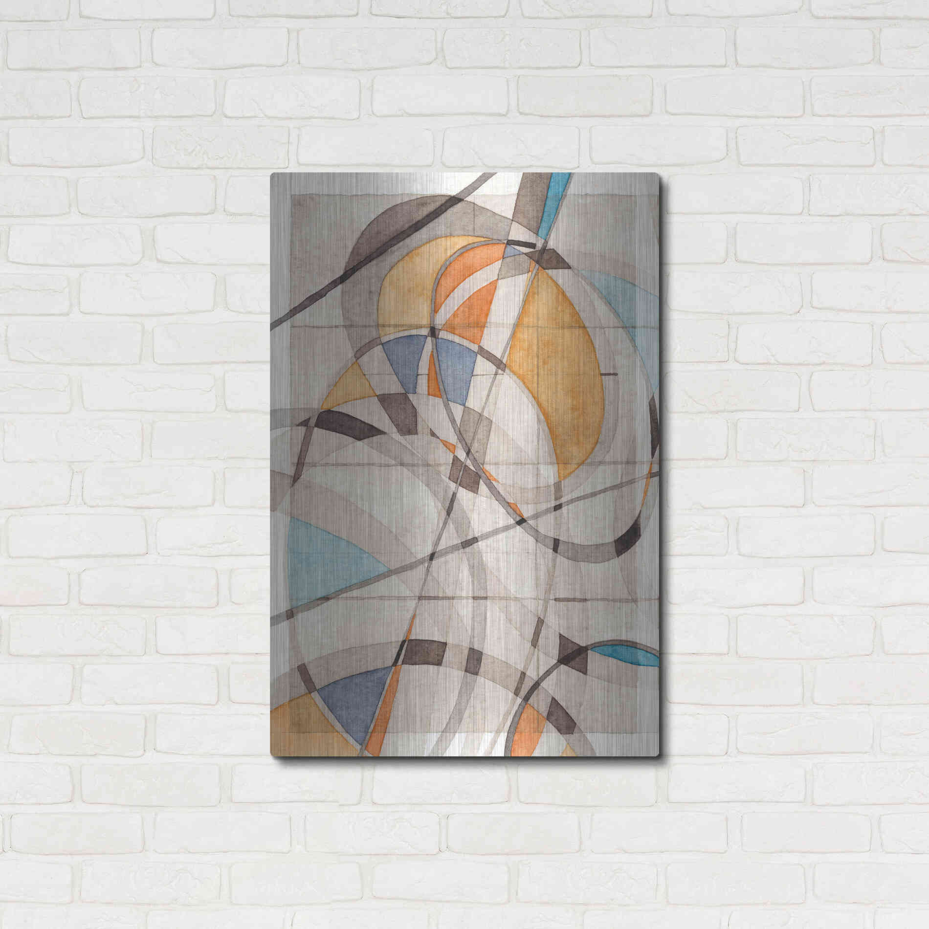 Luxe Metal Art 'Ovals & Lines I' by Nikki Galapon Metal Wall Art,24x36