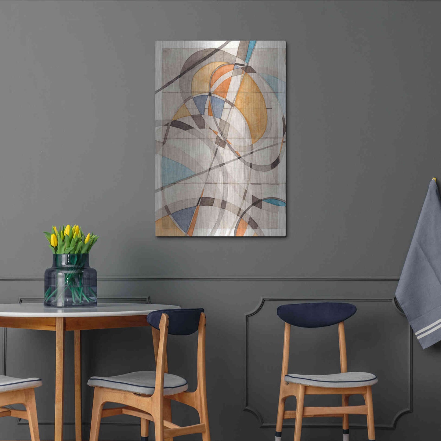 Luxe Metal Art 'Ovals & Lines I' by Nikki Galapon Metal Wall Art,24x36