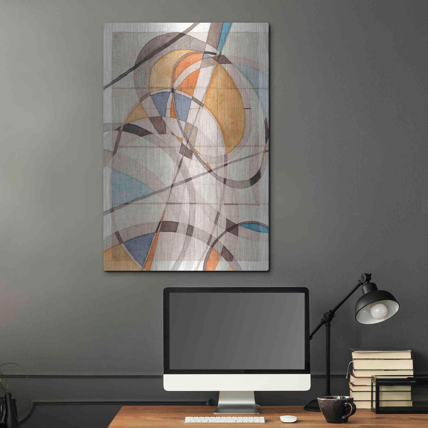 Luxe Metal Art 'Ovals & Lines I' by Nikki Galapon Metal Wall Art,24x36
