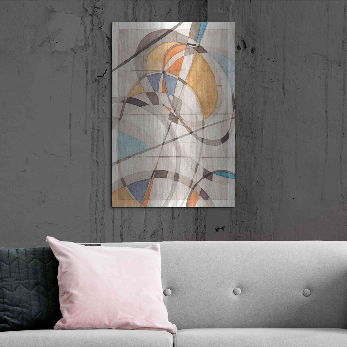 Luxe Metal Art 'Ovals & Lines I' by Nikki Galapon Metal Wall Art,24x36