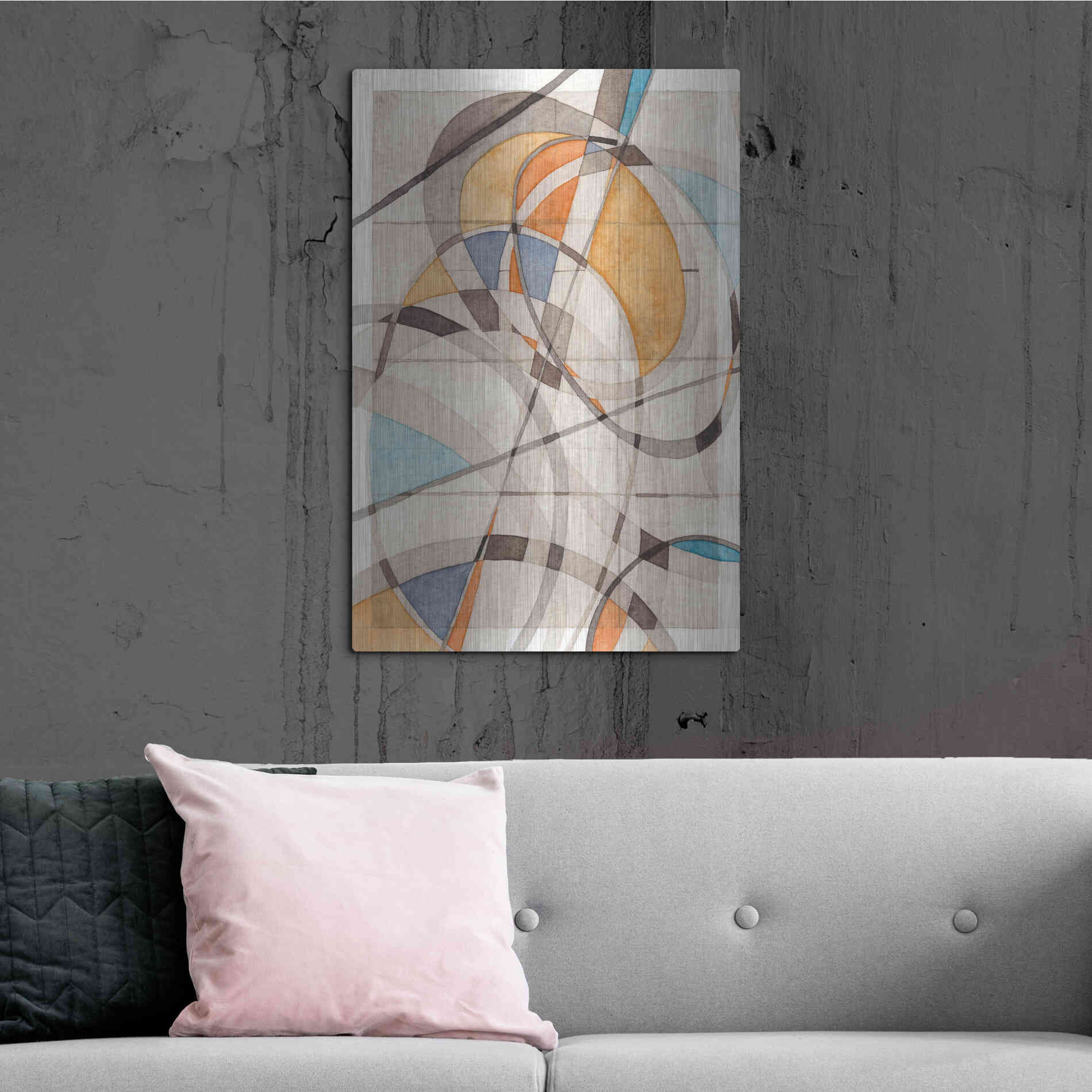 Luxe Metal Art 'Ovals & Lines I' by Nikki Galapon Metal Wall Art,24x36