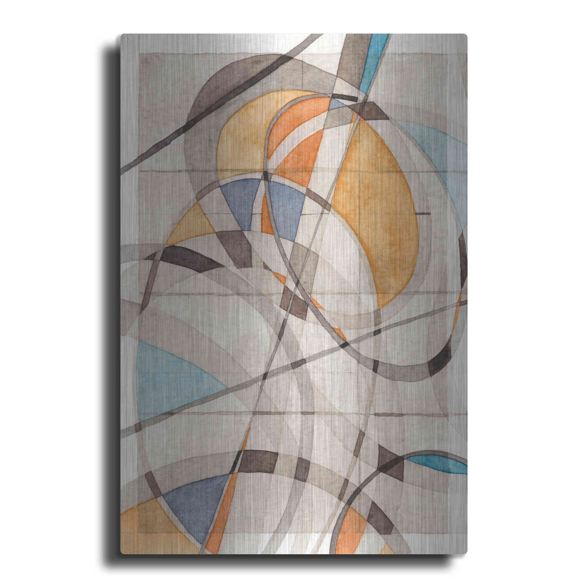 Luxe Metal Art 'Ovals & Lines I' by Nikki Galapon Metal Wall Art