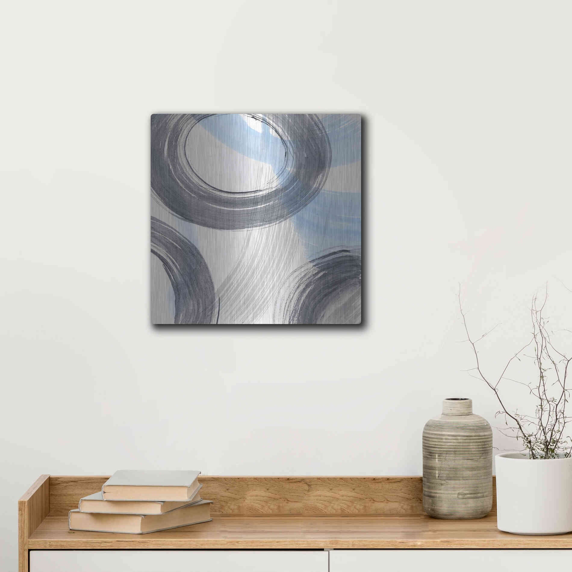 Luxe Metal Art 'Twist and Turns II' by Renee W. Stramel, Metal Wall Art,12x12