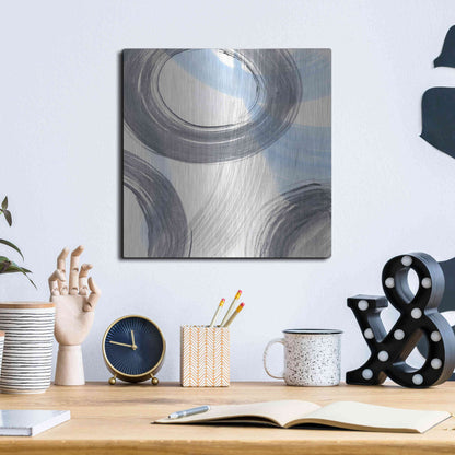 Luxe Metal Art 'Twist and Turns II' by Renee W. Stramel, Metal Wall Art,12x12