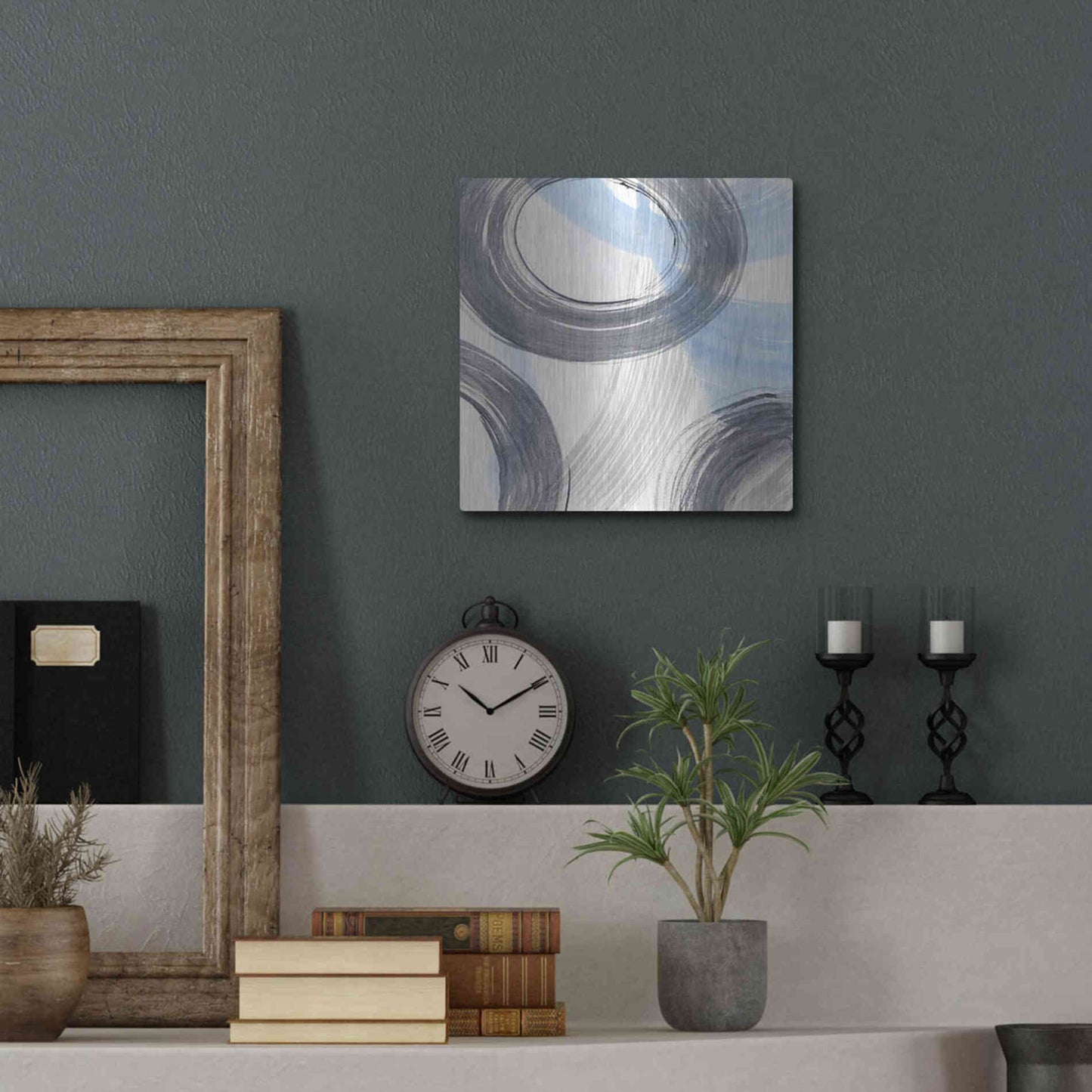 Luxe Metal Art 'Twist and Turns II' by Renee W. Stramel, Metal Wall Art,12x12